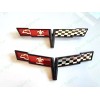 AUTO 2PC Black FRONT NOSE Rear Gas Lid Crossed Flag