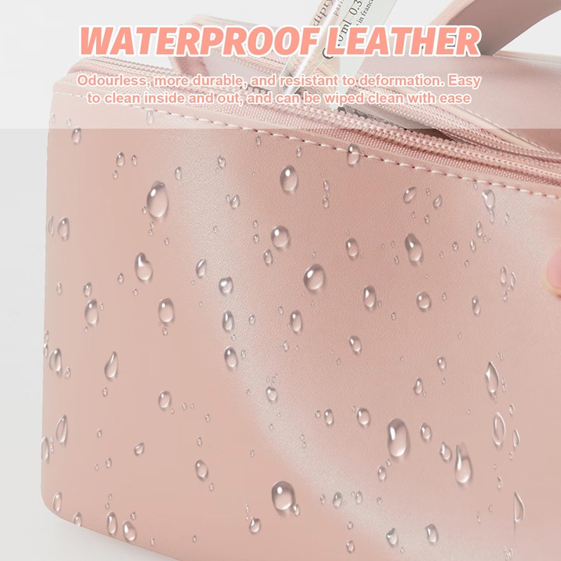 Cosmetic Bag, Extra Large Waterproof Makeup Organizer, High-Quality PU Travel