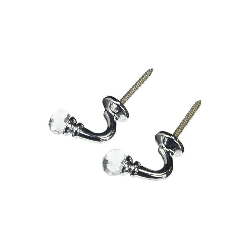 SPEEDY Accessories Crystal Palma Curtain Tie Back Hooks, Wood,Stone, Chrome,