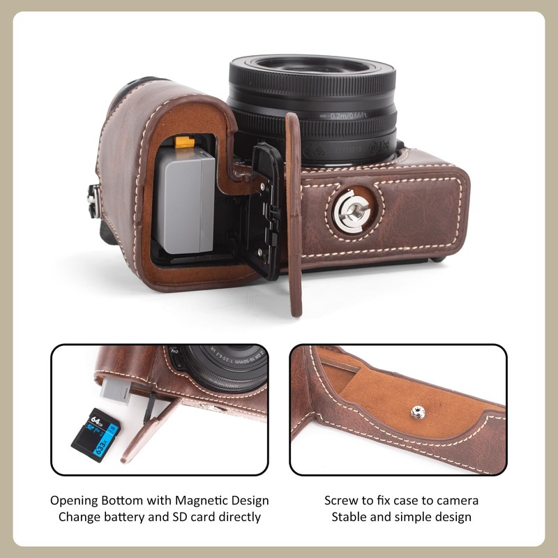 MUZIRI KINOKOO Case for Nikon Z50 II Camera, PU Leather