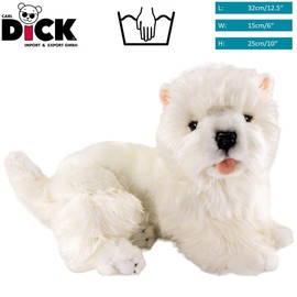 Carl Dick Westie, West Highland Terrier lying 12.5 inches, 32cm, Plush Toy, Soft Toy 2510