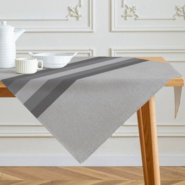 Kiatuniya Tablecloth Stripes Grey Table Cloth Modern Winter Linen Tablecloth Vintage Washable Tablecloths Country House Style for Spring Autumn Kitchen Table Decoration Party Decor 85 x 85 cm