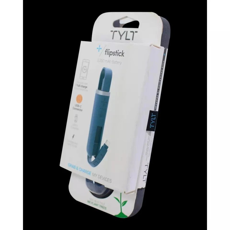 Universal TYLT Flipstick 3,350 mAh Battery USB-C Connector Blue