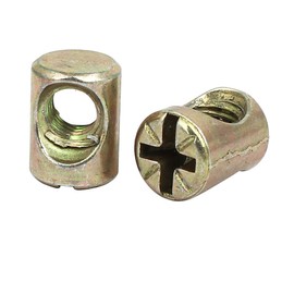 sourcingmap 20pcs M6x13mm Barrel Bolt Cross Dowel Slotted Furniture Nut for Beds Chairs