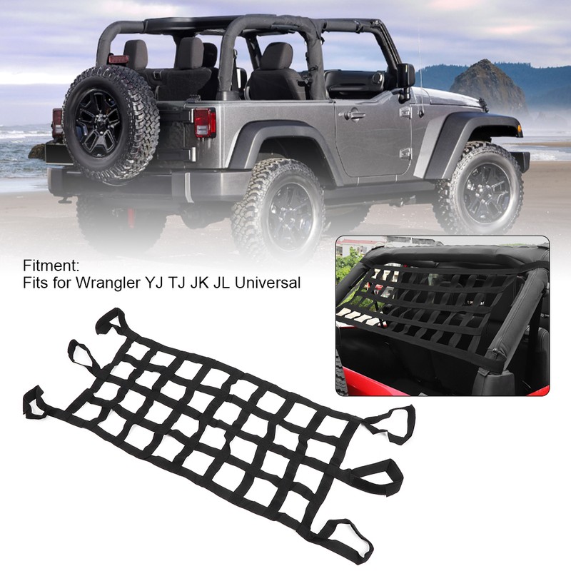 Multifunction Car Roof Net Soft Hammock Tailgate Cargos Mesh Fits