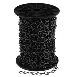 Yaocom 50 ft Jack Chain Galvanized Steel Hanging Chain Link Chain Black Chain Roll Chain Spool Metal Light Fixture Chain for Bird Feeders, Overhead Lights, Artworks, Flowerpots (2mm)