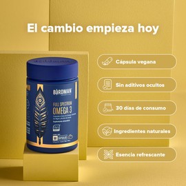 Birdman Full Spectrum Omega 3 a base de Algas y Aceite de Linaza | Fórmula 100% Vegetal y Sostenible | Libre de Contaminantes y Aditivos | Suplemento Alimenticio | 30 Porciones | 60 Cápsulas