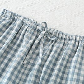 STMAHER 2 Pack Men's Plaid Pajama Pants Cotton Sleep Pants Lightweight Sleepwear Knit Woven Pjs Bottoms With Pocket(GB S)