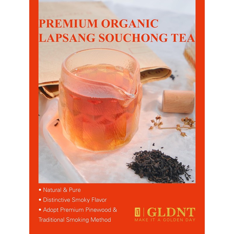 GLDNT Organic Lapsang Souchong Tea, Chinese Smoked Organic Black Tea