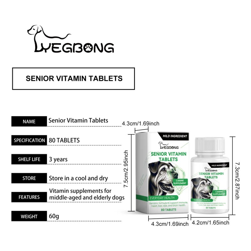 Multivitamínico Perros Senior - Articulaciones/piel - 80pzs
