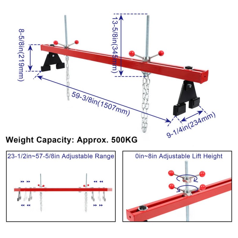 Autoparts Engine Hoist Support Bar Load Leveler W/ Dual Hook