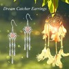Dream Catcher Earrings 925 Sterling Silver Lotus Dreamcatcher Dangle Tassel