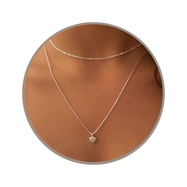 Annika Bella Minimalist Charm Necklace, 925 Sterling Silver Chain, 3d