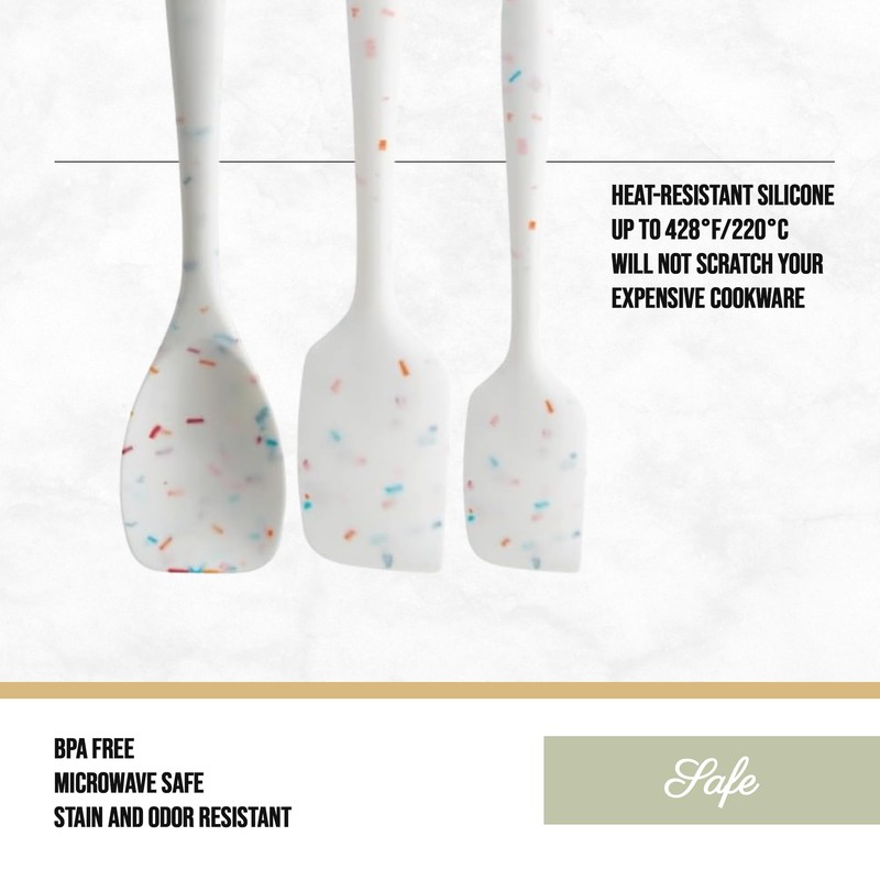Trudeau Confetti Silicone Utensil Set – 11" Spatula, 11" Spoonula