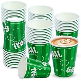 BFB Football Paper Cups Disposable 12oz Pack of 50 Party Cups