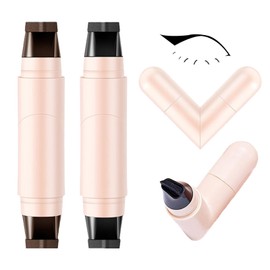 2 x Eyeliner Stamps, Double Ended Marker Eyeliner Stamp, Eyeliner Waterproof Black Brown, Long-Lasting Quick Drying Smudge Resistan for Beginners