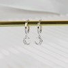 SILBERTALE Moon Dangle Hoop Earrings 925 Sterling Silver Cubic Zirconia