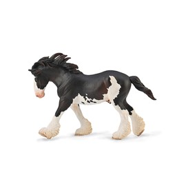CollectA Clydesdale Stallion (Black Sabino) - Realistic Hand-Painted Horse Toy, Animal Figures, Educational Toys, Ideal For Imaginary Play, 3 Years +