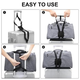 Elastic Fastening Belt for Luggage, Adjustable Luggage Straps for Suitcases Attach Bags, Portable Travel Suitcase Accessory (Black)