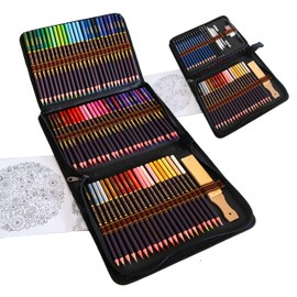 WRKEY Complete Drawing Set 96 Pieces - Beginner or Advanced Pencil Case with 72 Colouring Pencils, 12 Pencils and Accessories, Ideal Set for Artists, Adults and Children