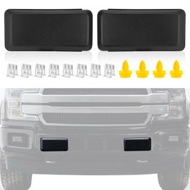Sejaede F150 Front Bumper Guard Pad Cover Compatible with Ford F-150 2018 2019 2020, Replace# JL3Z17E810AB, Front Left Driver & Right Passenger Side Inserts End Caps, 2Pcs Black