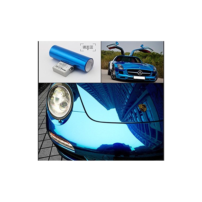 DIYAH Gloss Chrome Mirror Vinyl Car Wrap Sticker with Air