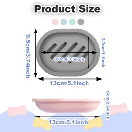 ELANE 4PCS Shower Soap Holder,Soap Dish with Drainage, Plastic Soap Box,Bar Soap Holder for Shower Bathroom Kitchen