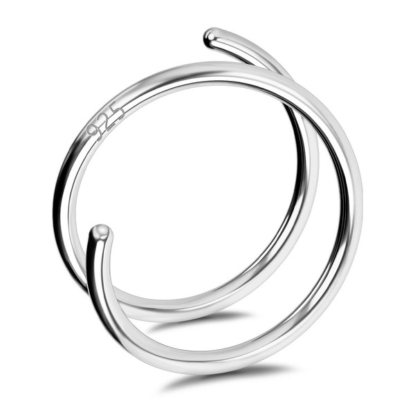OUFER 20G 8 mm Nose Piercing Silver 925 Double Hoop