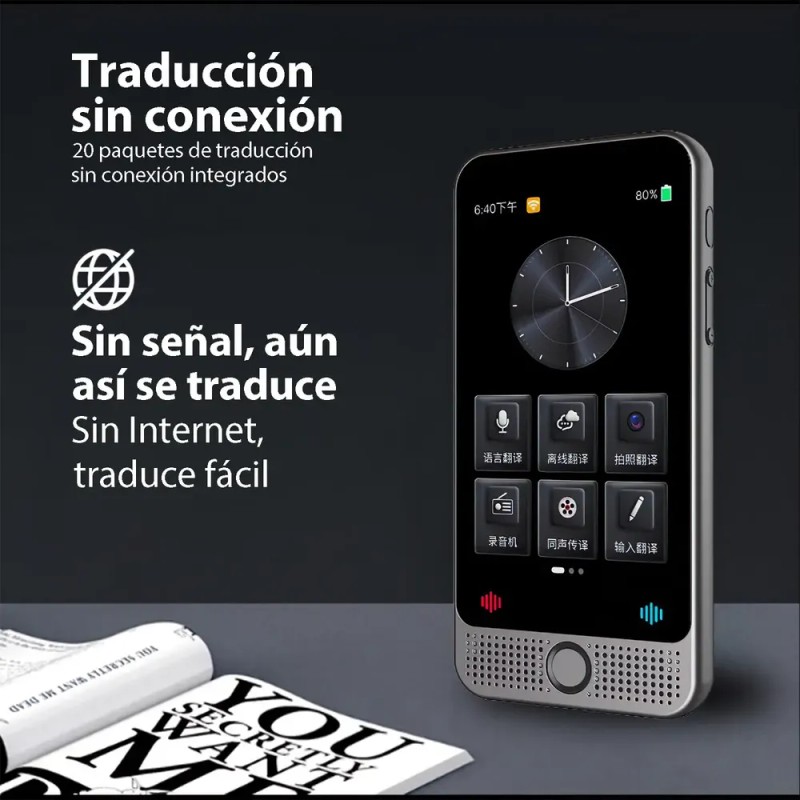 TTMXI Dispositivo Traductor de Idiomas Instantáneo Ia sin Conexión -