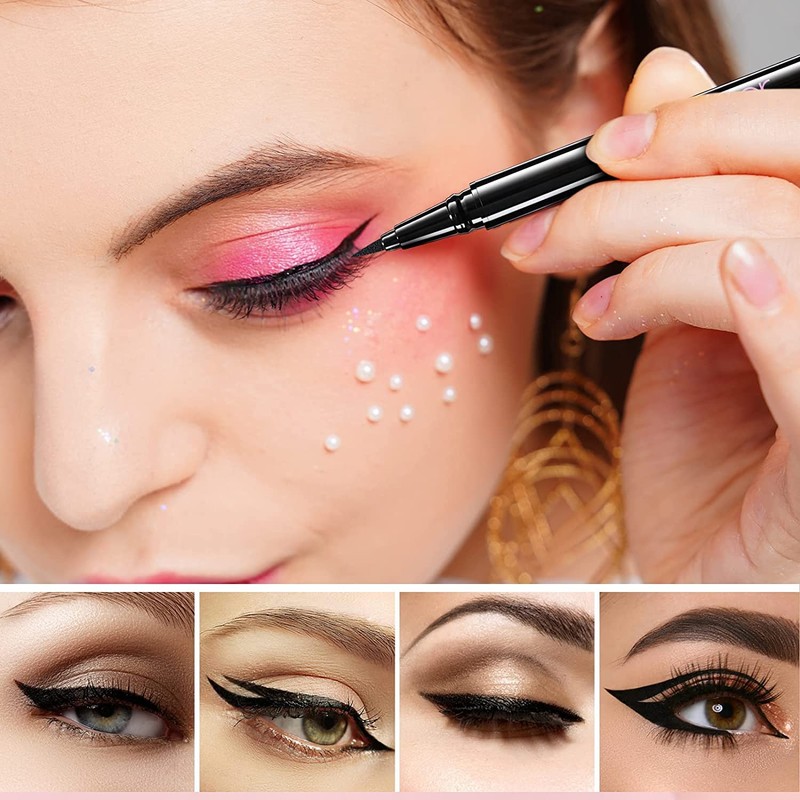 Docolor Liquid Eyeliner, Black Waterproof EyeLiner Ultra precise felt tip,