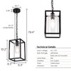MAYNA 1-Light Farmhouse Pendant Light, Black Metal Cage Light Fixtures
