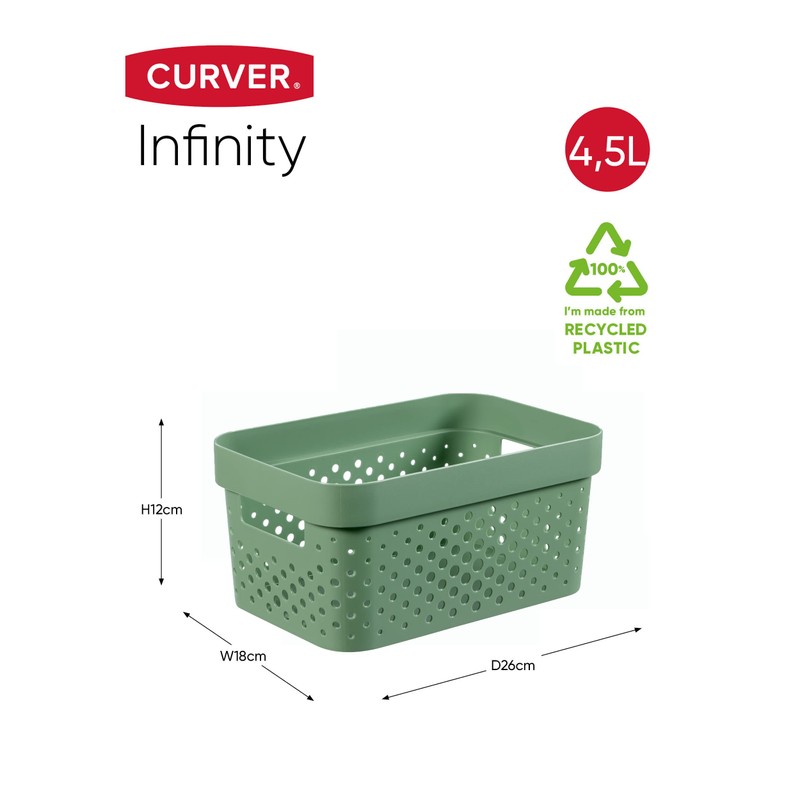 Curver Infinity Dots Set of 4 Rectangular 100% Recycled Small