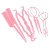 Silk Road Thistle Bun Hair Styling Tool Hair Guide 4 Piece Set, 2 Sets, Light Pink / 비단길 시슬 올림머리 헤어 스타일링도구 헤어가이드 4종 세트, 2세트, 연핑크