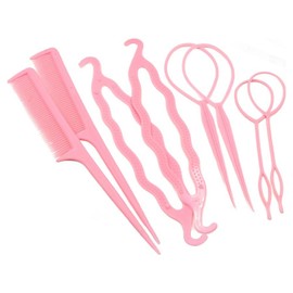 Silk Road Thistle Bun Hair Styling Tool Hair Guide 4 Piece Set, 2 Sets, Light Pink / 비단길 시슬 올림머리 헤어 스타일링도구 헤어가이드 4종 세트, 2세트, 연핑크