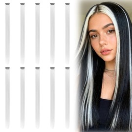 10 Pcs 22 Inch Long Straight Clip In Hair Extensions - Fake Hair Accessories for Girls Women