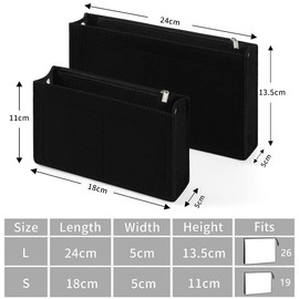 Joqixon Felt Purse Organizer Insert, Handbag Organiser Insert Purse Liner Bag in Bag Tidy Organiser, Large