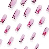 24Pcs Summer Press on Nails Medium Square Fake Nails Pink