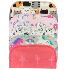 Gina's Soft Cloth Shop 1 Ply All Things Girl Flannel Washable Kids Lunchbox Napkins 8x8 inches 5 Pack - Little Wipes (R) Flannel- Proudly Made in the USA!