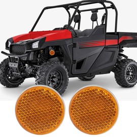 YINETTECH 1 Pair Motorcycle Rear Reflector Amber Reflector Railer Fixing Screws for ATV UTV Dirt Bike 40x5x6mm Yellow