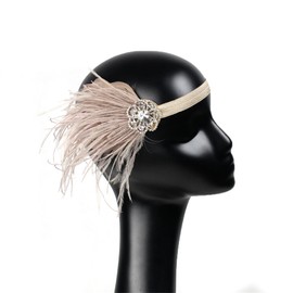 Lovfingu 1920s Headpiece Women Flapper Headband Great Gatsby Accessories Flapper Headpieces Fascinators Tea Party Costumes C98-Pink