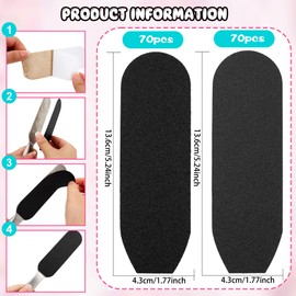 140 Pcs Stainless Steel Foot File Refills 120 Grit 180 Grit Foot File Replacement Pads Foot Rasp Pad with Removable Glue