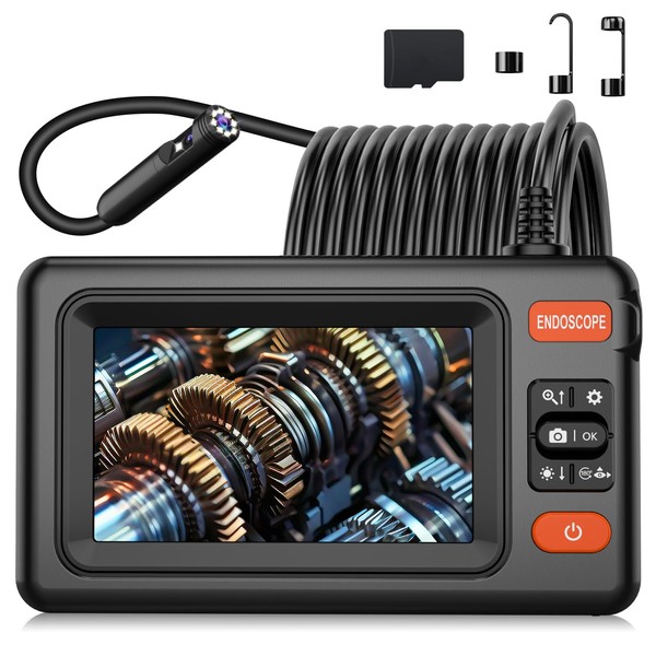 VXGDOE Dual Lens Endoscope Camera with Light, 1920P HD Borescope