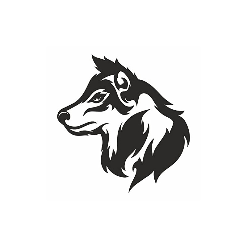 AMA SHOP PVC Sticker Prespaced Wolf Mod.8 Black | Sticker