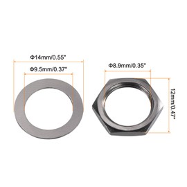 sourcing map 4 Set Guitar Nuts and Washers 3/8" Guitar Input Output Jack Socket Nuts Grey for Guitar Bass