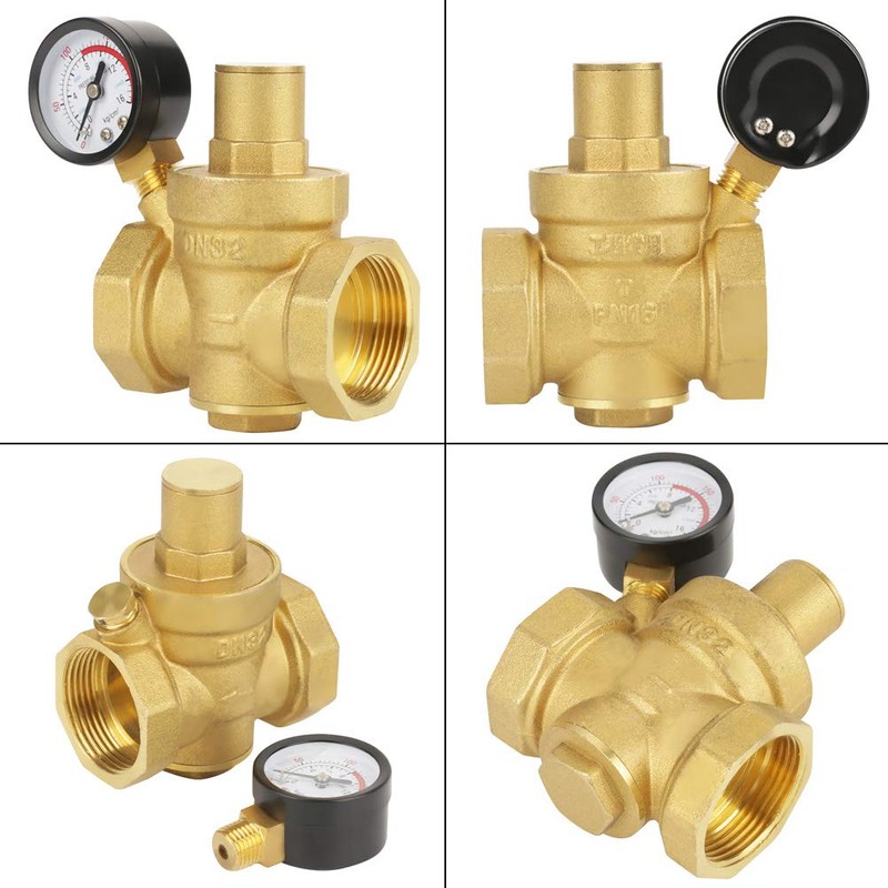 DN32 Pressure Reducers, 1-1/4inch Brass Valve with Pressure Limiter 1-1/4''