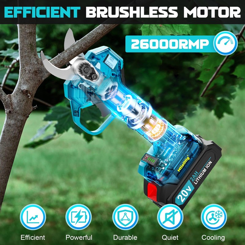 Cordless Pole Pruning Shears Compatible with Makita 18V Battery: 1.5-2