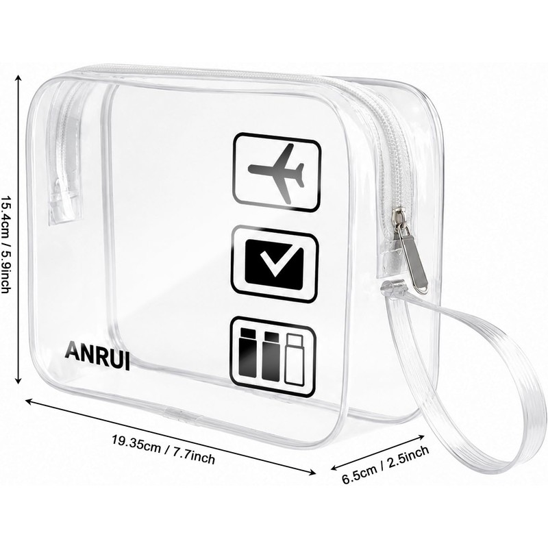 CGBE Set de 3 Neceseres de Viaje Transparentes Impermeables