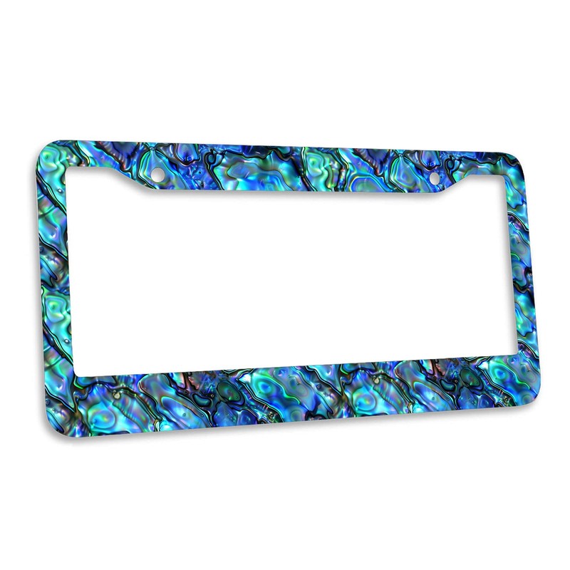 Faux Abalone License Plate Frame Abstract Blue License Plate Frames