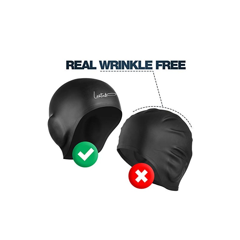 Gorras de natación 3D con protección de oídos, gorra de