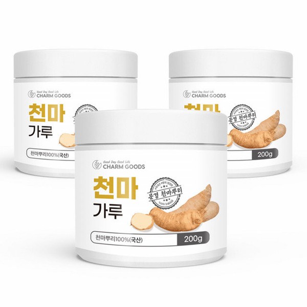 Chamgoods 3 cans of Cheonma root powder domestically produced / 참굿즈 천마 뿌리 가루 분말 국내산 3통